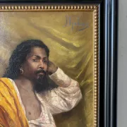 Orientalist portrait, oil on canvas signed 1873