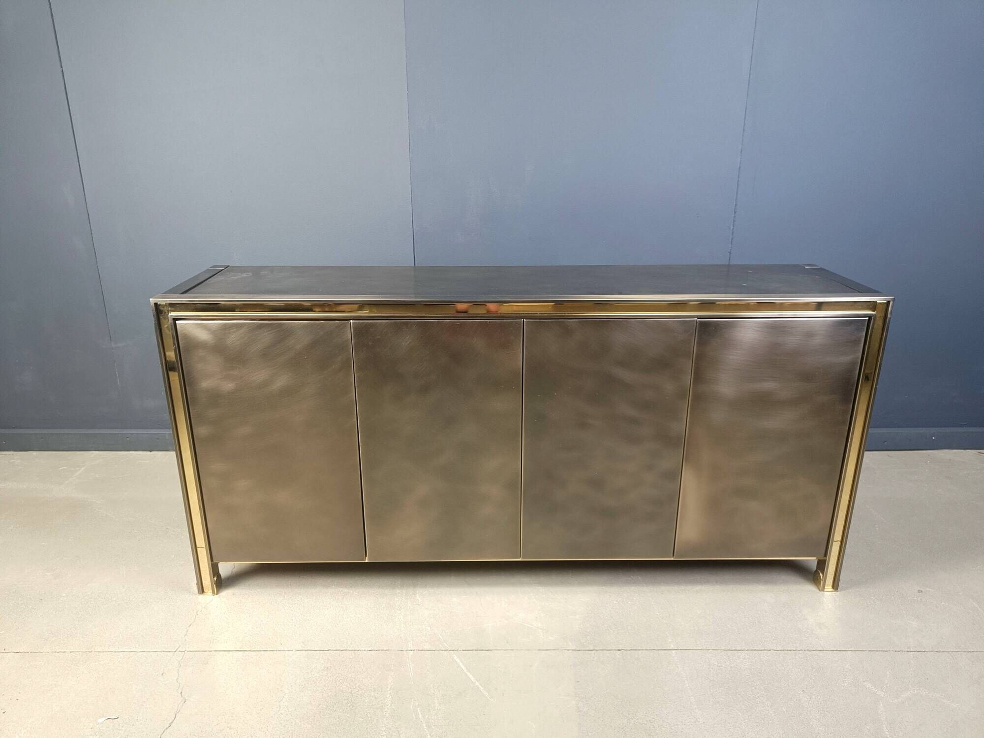 Vintage brass credenza by Belgochrom, 1970s
