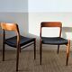 Paire de chaises Niels O. Møller modèle 75 – teck & cordage noir refait