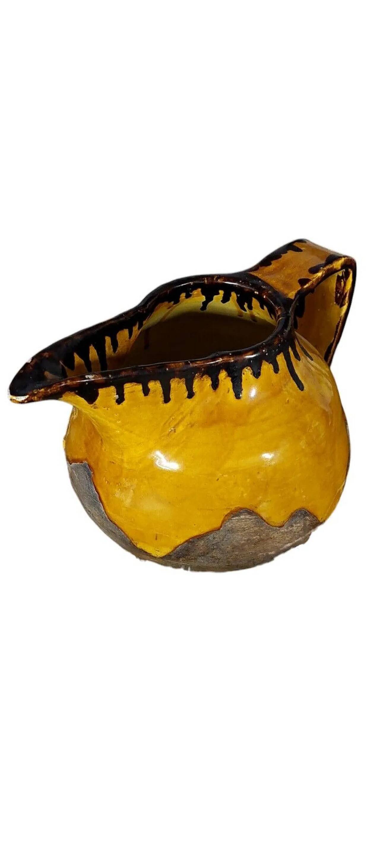 Glazed ceramic pitcher by Zaccagnini, 1930s