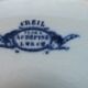 Fruit cup on pedestal, signed Creil Montereau, Flora: Hawthorn and oats