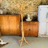 Vintage rattan parrot coat rack