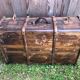 Old wooden transport trunk late 19th century vintage