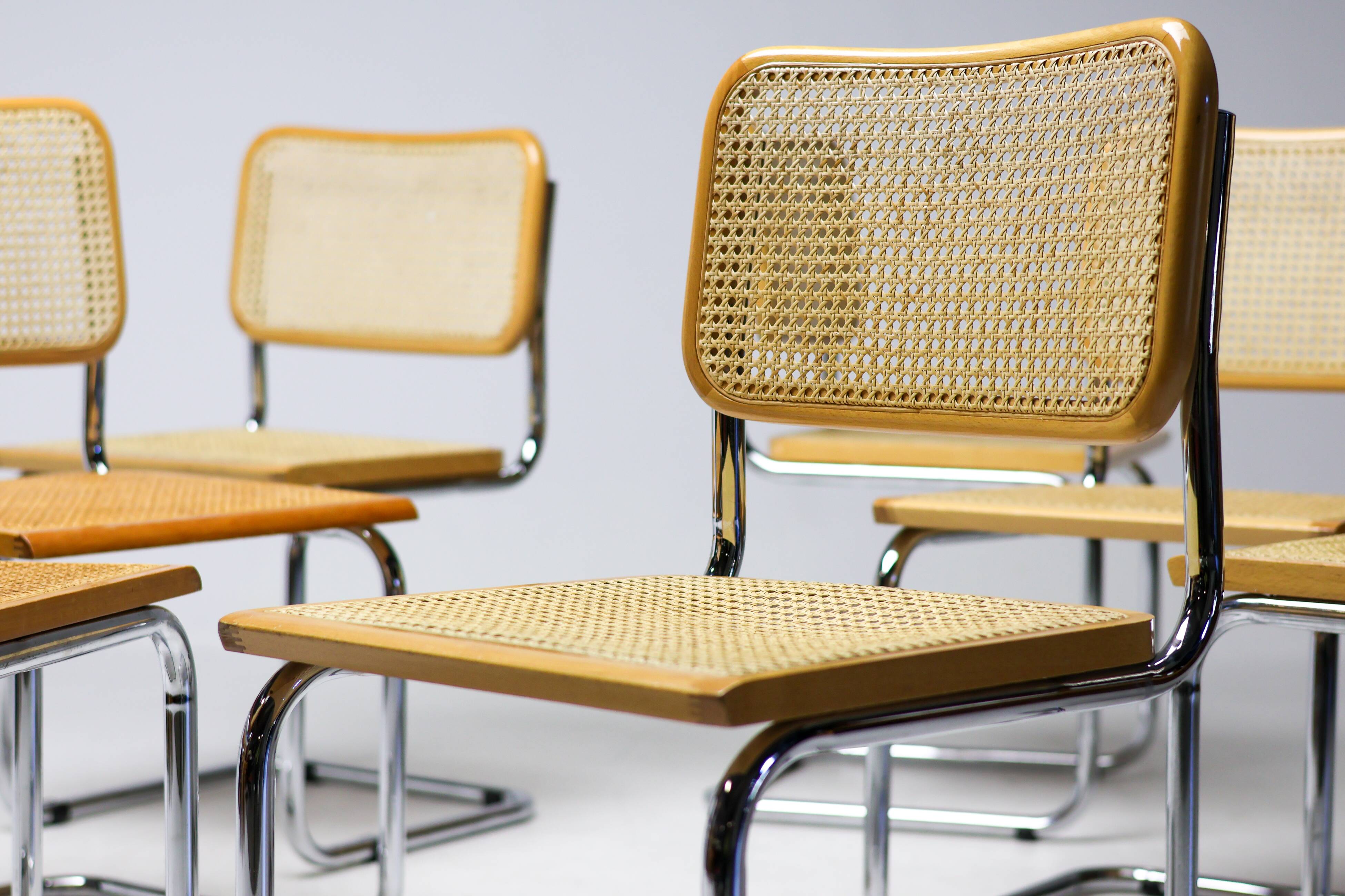 Set of 7 Cesca Chair by Marcel Breuer – a Bauhaus design icon