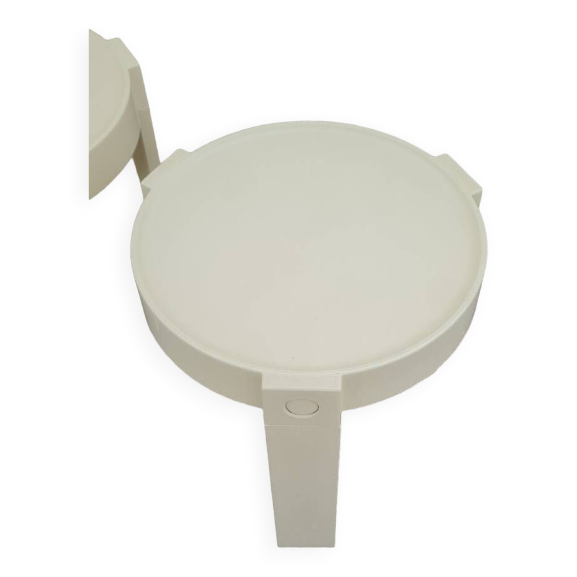 Pair of white plastic bedside tables design Made in Holland space age 1970
