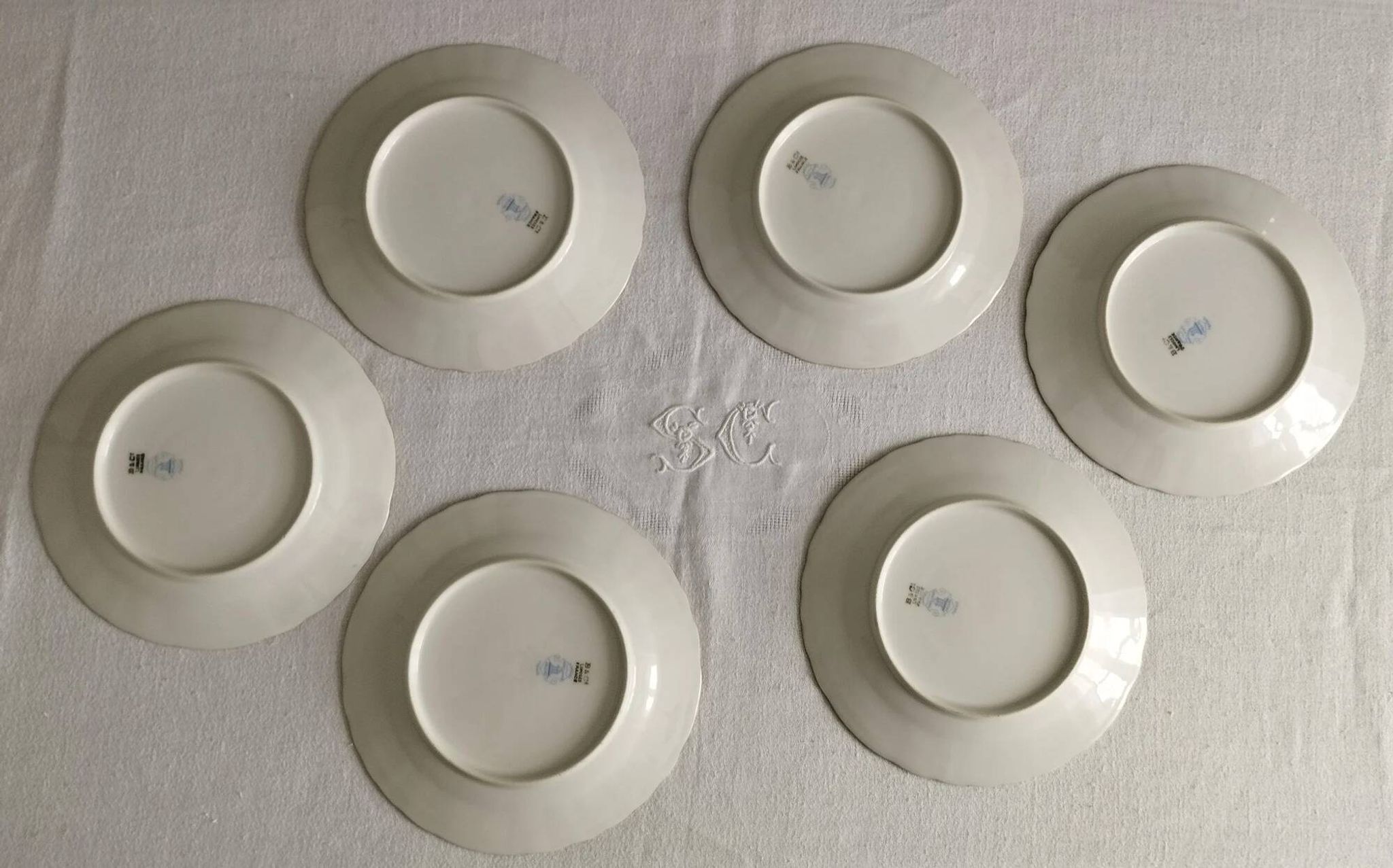 "Pallas" - 6 dessert plates in Limoges porcelain Balleroy & Cie