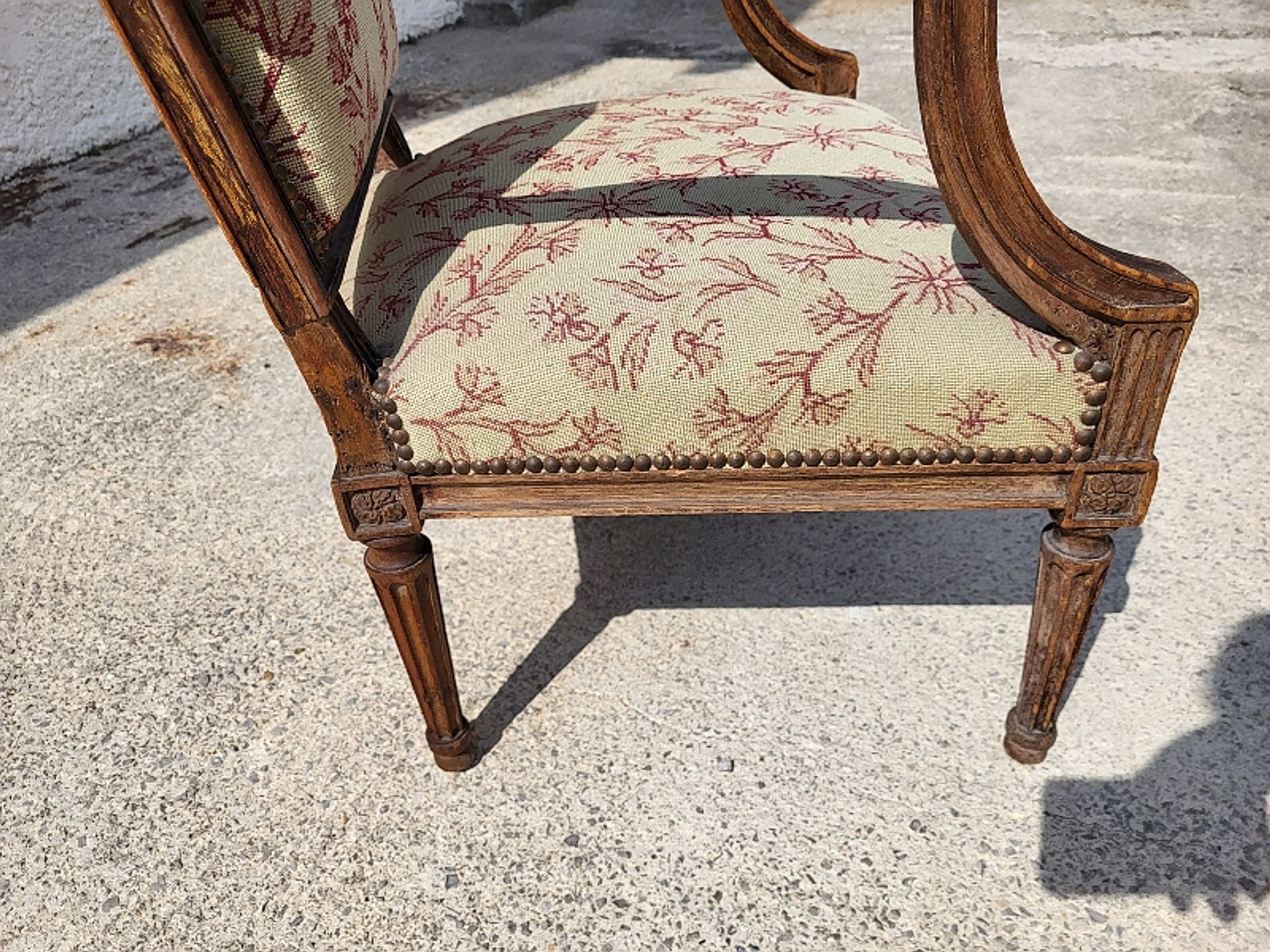 Armchair Louis XVI walnut of the XIXth century