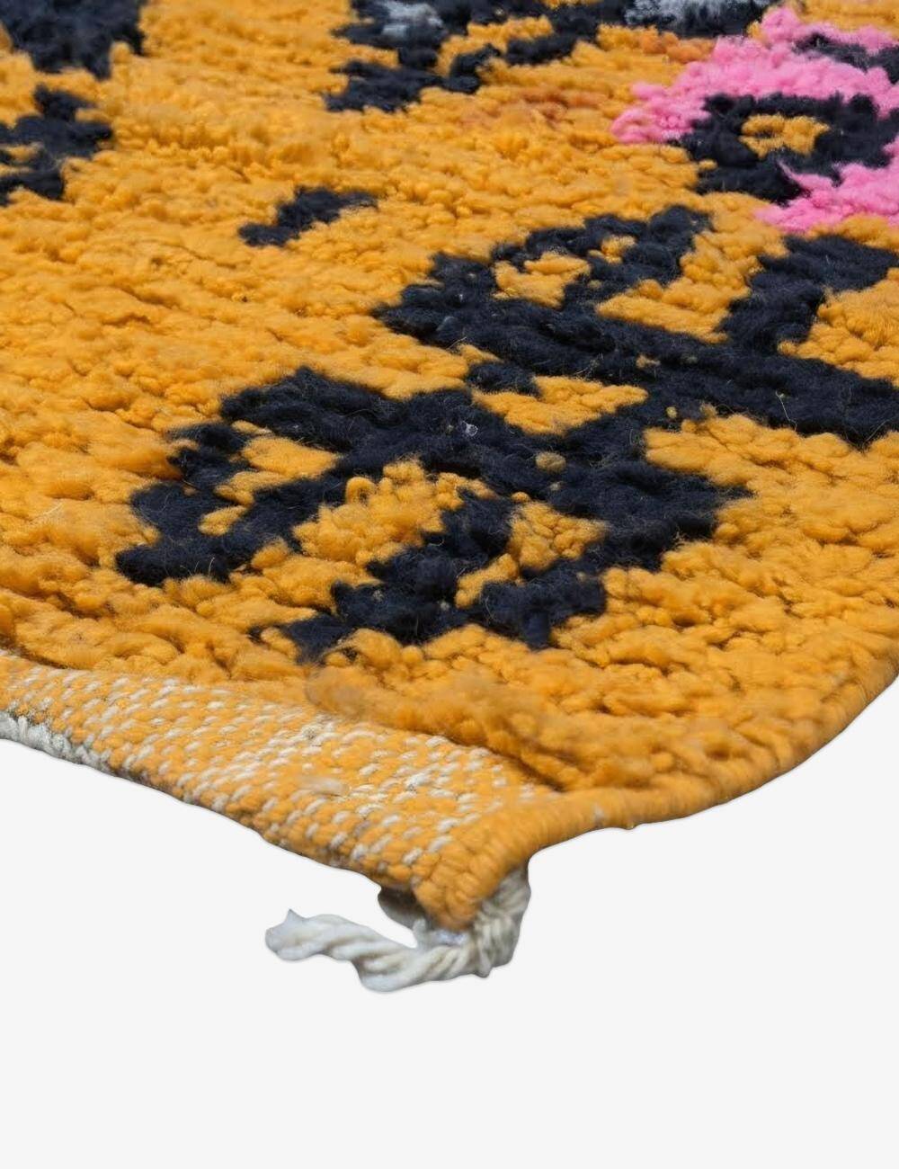 Tapis Berbère Abstrait Jaune - 253 x 200 cm