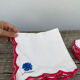 12 antique hand-embroidered linen napkins