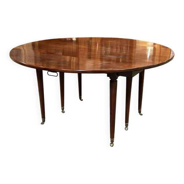 Table de salle à manger Louis XVI en acajou de cuba du 19ème siècle