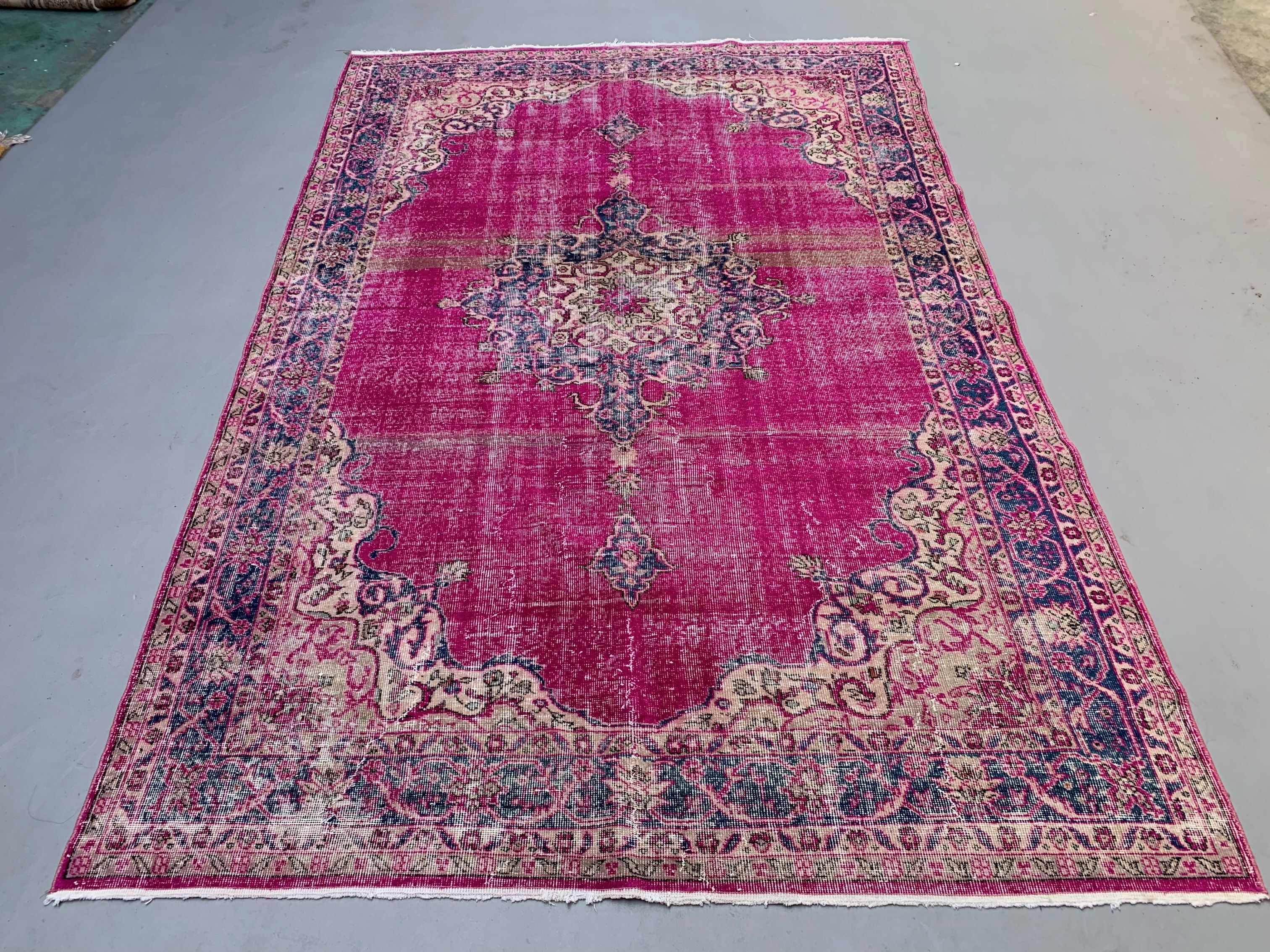 Vintage Turkish Rug 300x200 cm, Tribal Wool Carpet Large