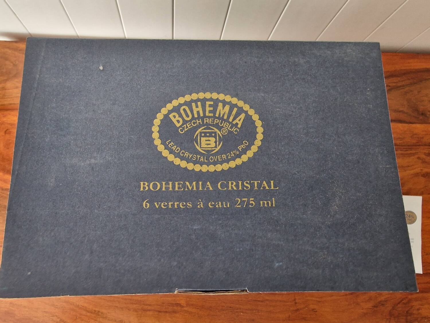 6 antique bohemia crystal glasses