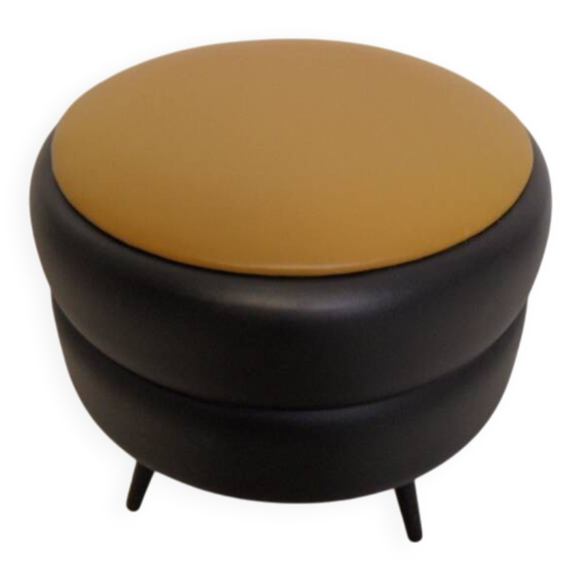 Vintage skai pouffe