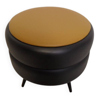 Vintage skai pouffe