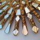 Golden wooden sun mirror 30cm