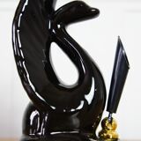 Ceramic "Black swan" pen holder
