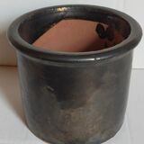 Vintage black glazed earthenware pot