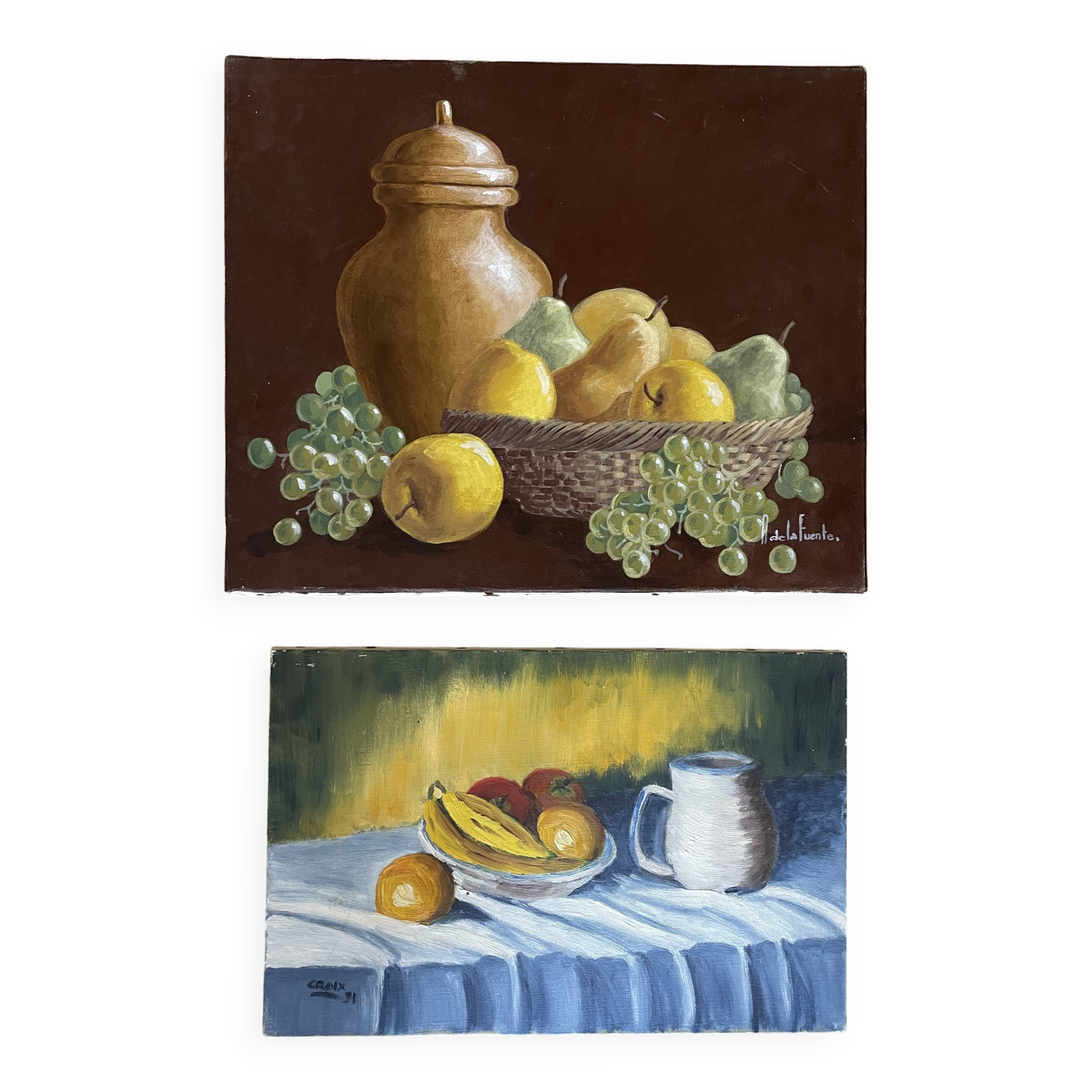 Set of 2 antique paintings