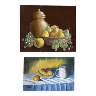 Set of 2 antique paintings