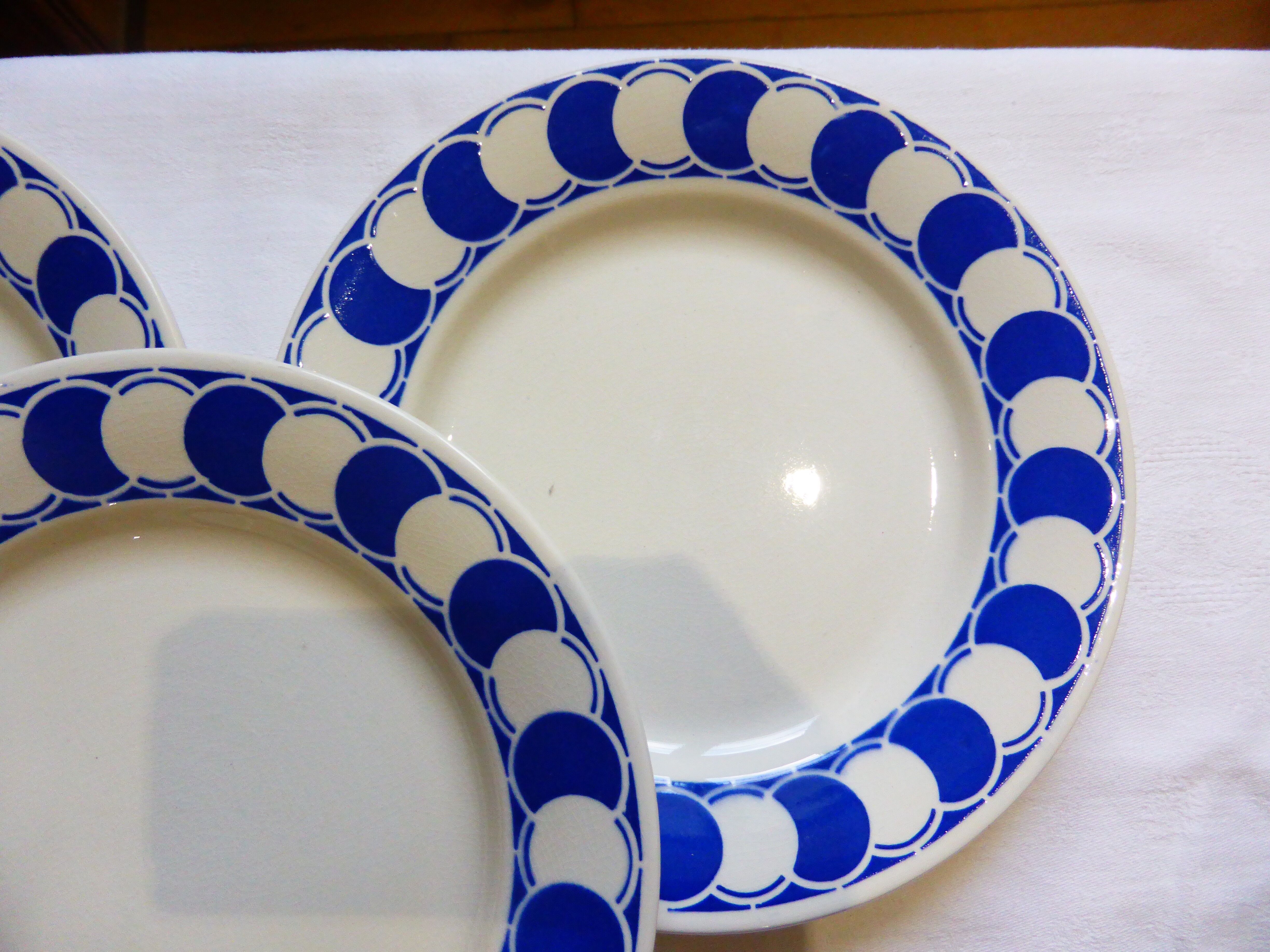 4 assiettes plates de Digoin Sarreguemines modèle dorothy
