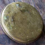 Golden service tray in vintage brass