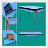 Blue formica table Sogemap 1960