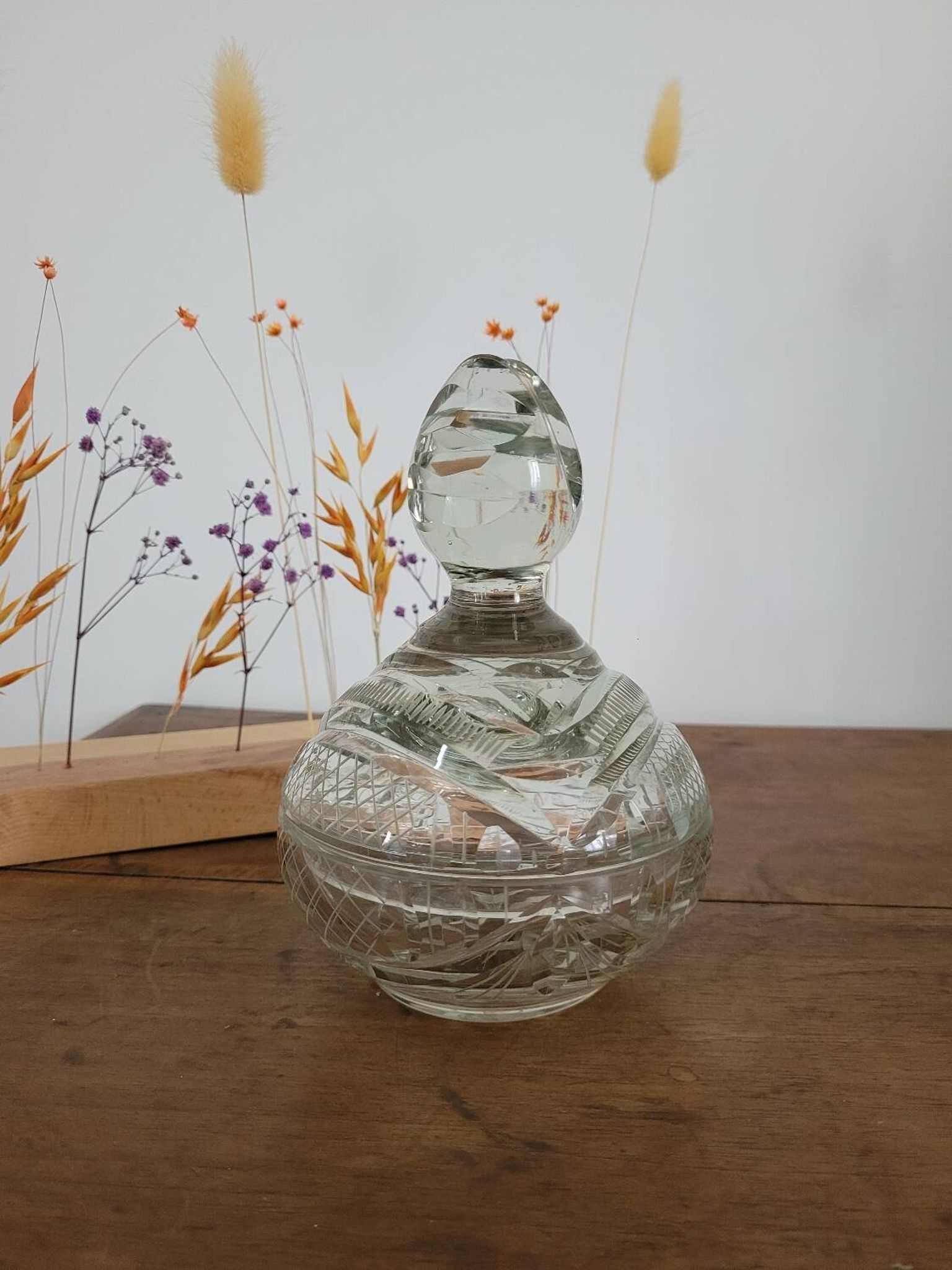 Bonbonnière en cristal ciselée