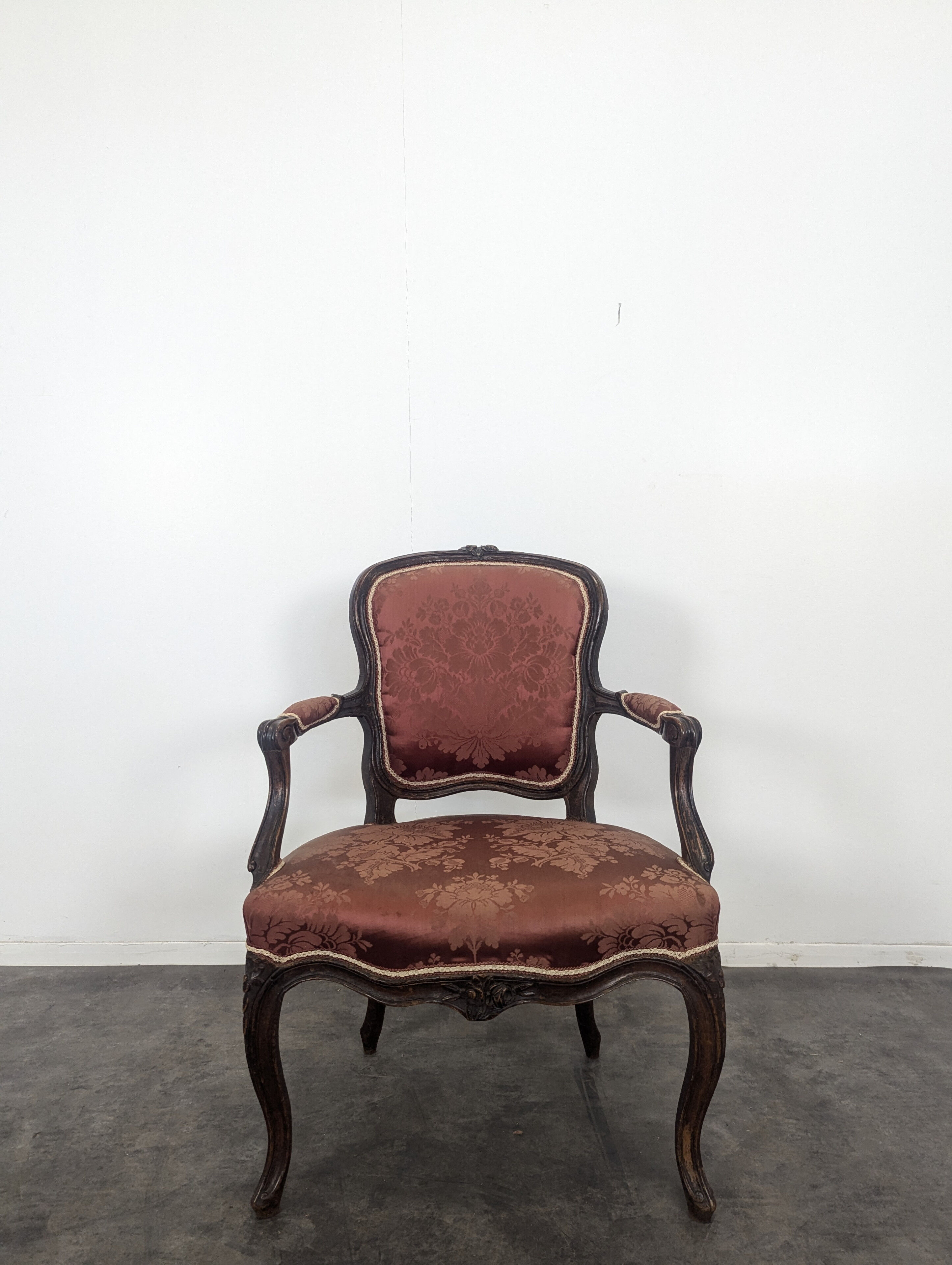 Pair of Louis XV period oak armchairs