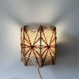 Vintage ecru and orange wall light