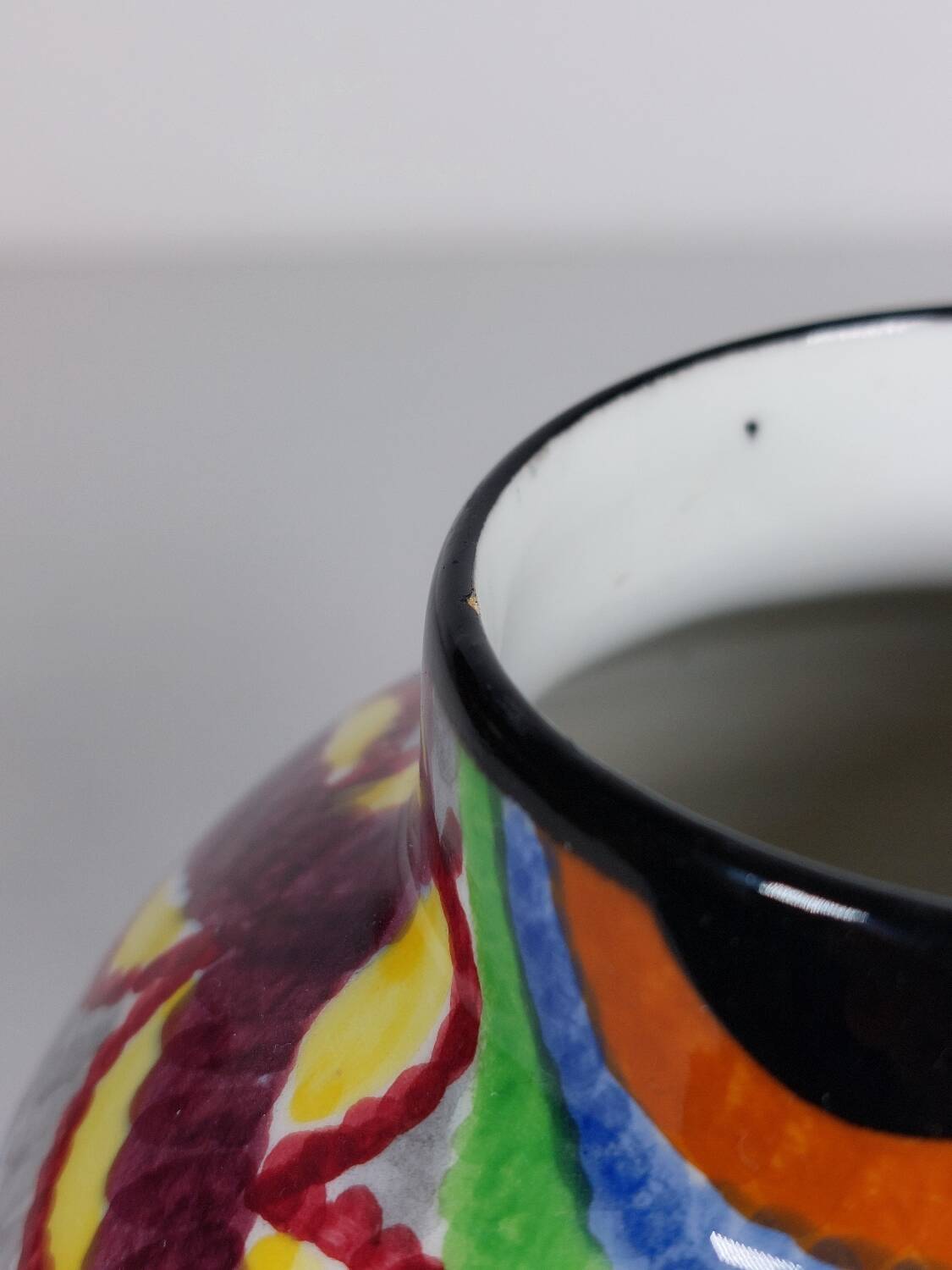Handpainted Art Deco vase by Eva Stricker Zeisel for Schramberg