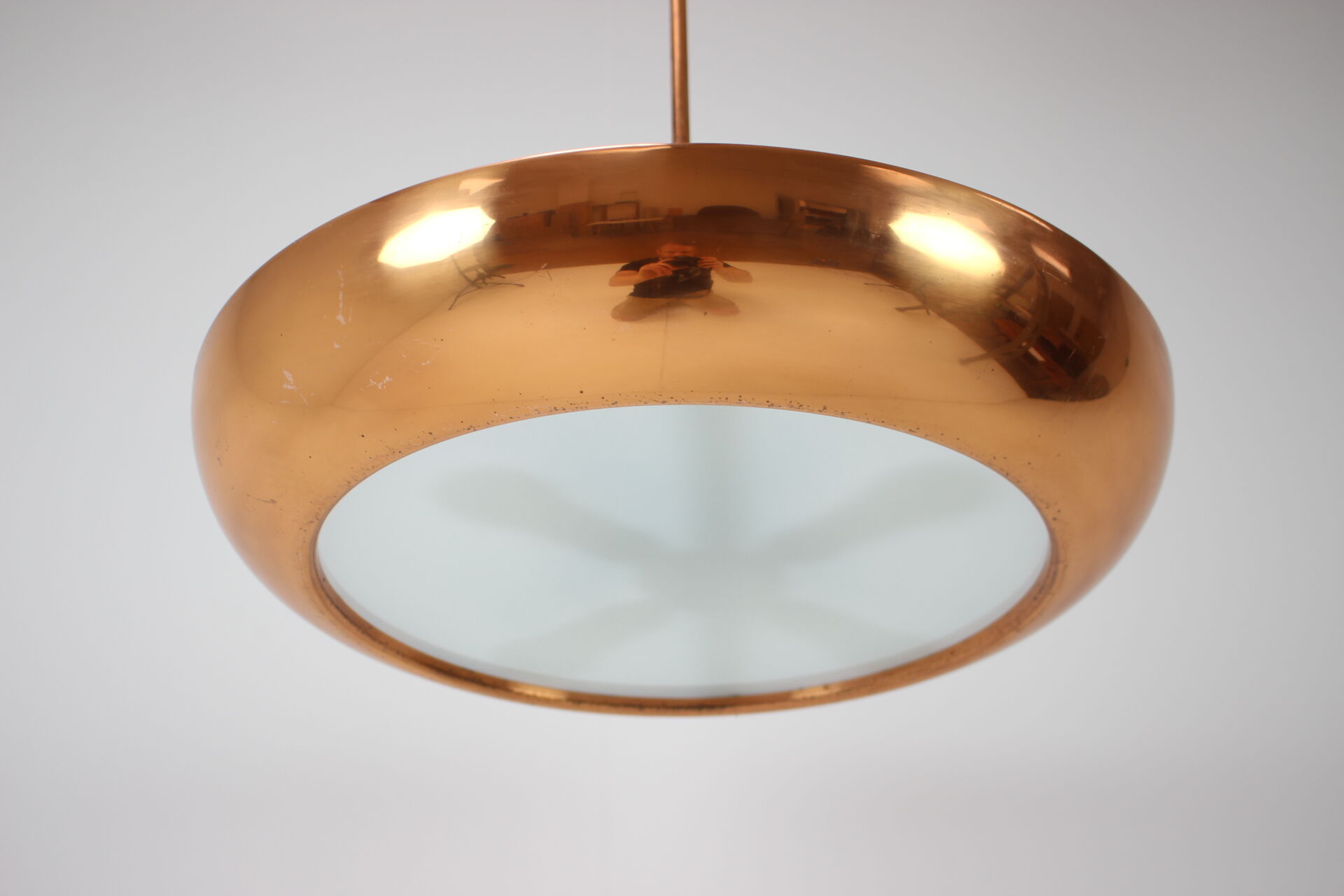 Bauhaus UFO Pendant by Josef Hurka for Napako, 1940s.