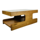 Brutalist coffee table made of solid wood from the 1970s.