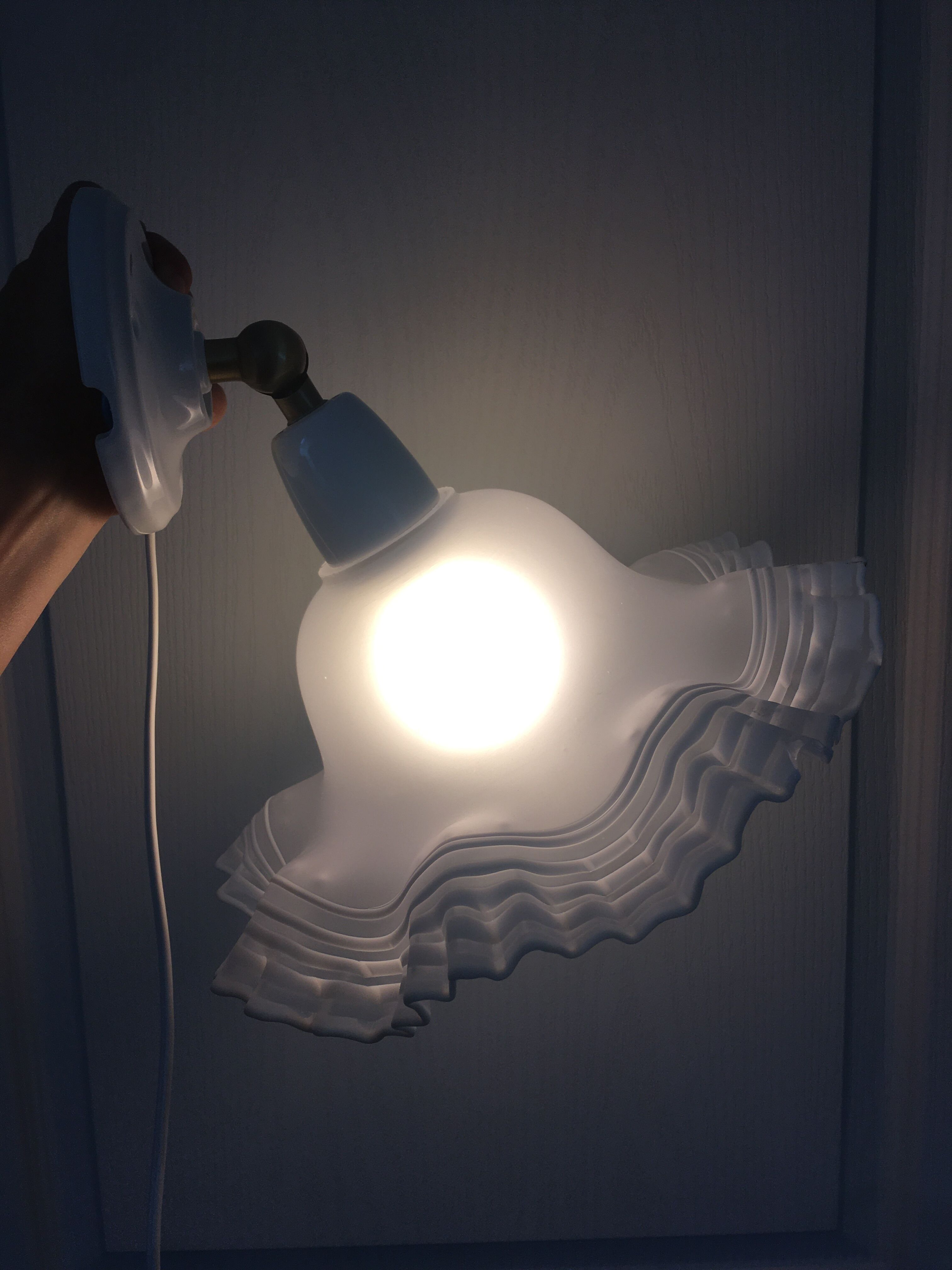 Tulip wall lamp glass collar and porcelain base