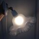 Tulip wall lamp glass collar and porcelain base
