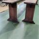 Early 20th century farmhouse table in fir and chestnut with benches