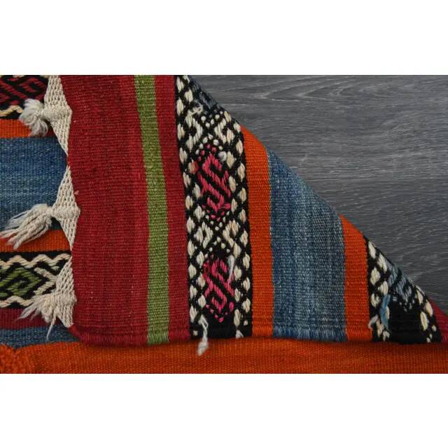 Vintage Turkish Oushak Handmade Wool Cotton Red Runner Rug 53x171
