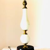 Ebony lamp foot and antique white porcelain