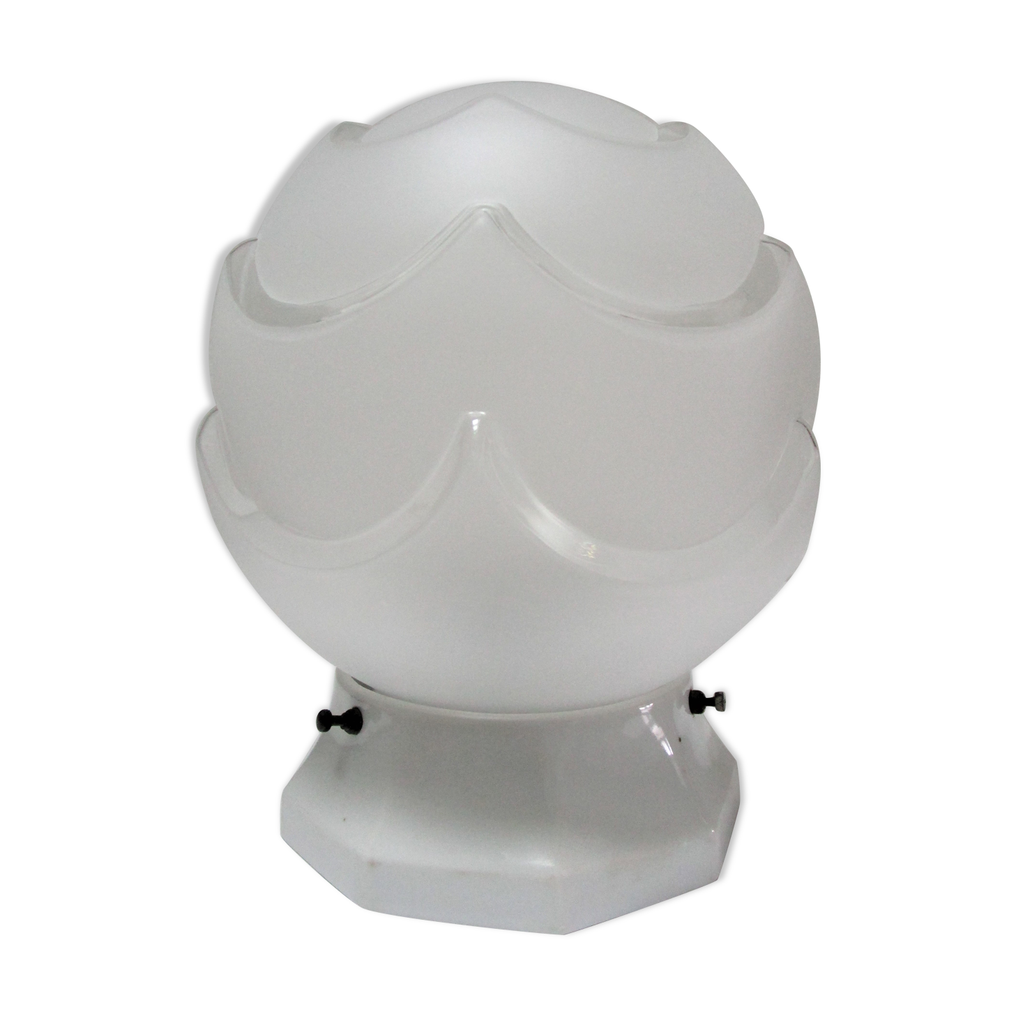 Porcelain ball lamp and art deco style glass