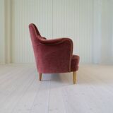 "Samsas" canapé in rare velvet by Carl Malmsten from the mid-century, Sweden, 1960s.