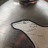 Rare Longwy bear vase