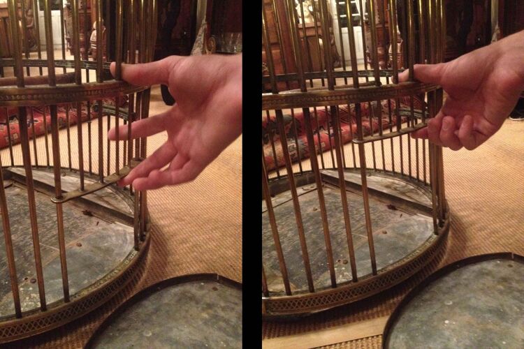 Cage à perroquet en laiton XVIIIème siècle