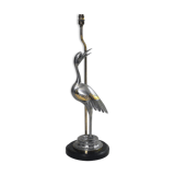 Heron chrome & brass table lamp hollywood regency