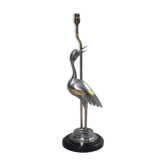 Lampe de table heron chrome et laiton hollywood regency