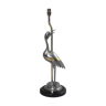 Heron chrome & brass table lamp hollywood regency