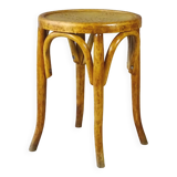 Curved wood bistro stool perforated seat 1920