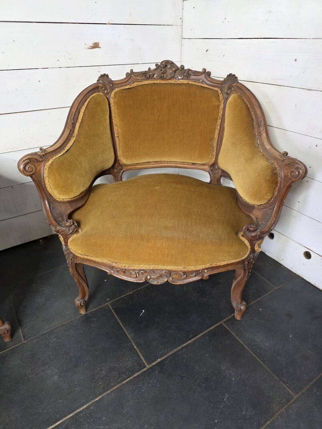 Paire de fauteuils marquise style Louis XV