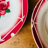 Set of 6 hollow plates Digoin Sarreguemines model Cibon years 30-40