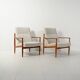 Pair of Scandinavian teak armchairs, 1950s–60s