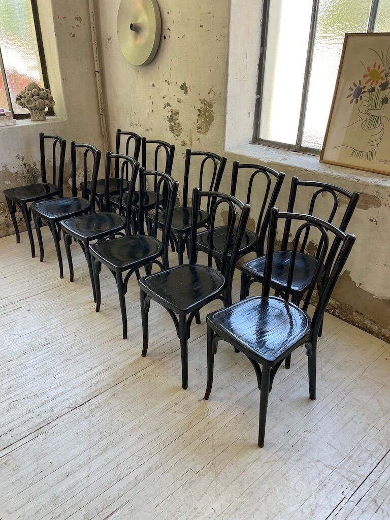 Lot 11 black Baumann bistro chairs