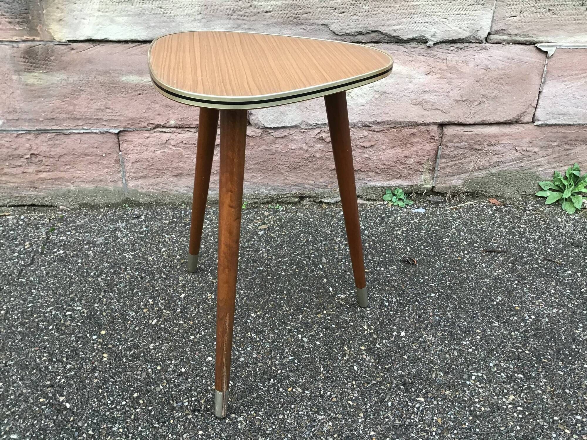 Mid century coffee table french cocktail vintage design 1960 scandinavian tripod